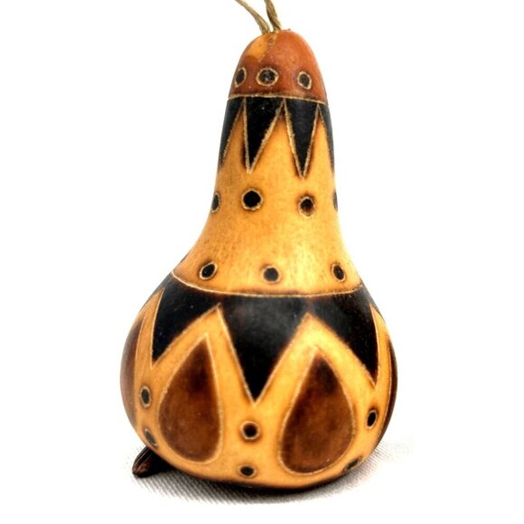 Gourd Bell Christmas Ornaments Terra Cotta Birds 3.25" Lot of 3 Natural Decor - Picture 2 of 7